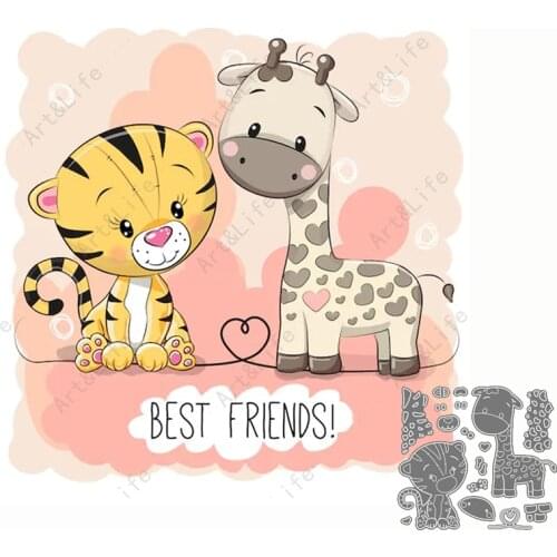 2021 New Metal Cutting Dies Cute Deer Tiger Loves Stencils for Making Scrapbooking DIY Album Festival Cards Embossing Cut Die