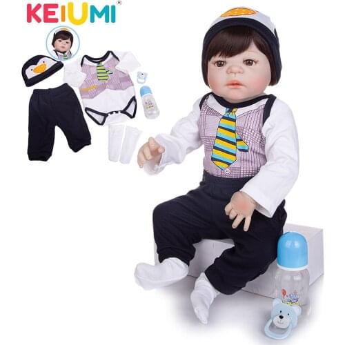 Wholesale 23 Inch Full Body Vinyl Reborn Baby Dolls for baby playment 57cm Lifelike Newborn Dolls Kids Boy Birthday Xmas Gifts