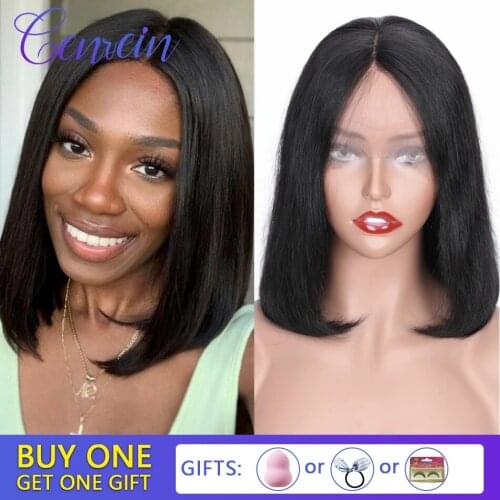 Lace Front Human Hair Wigs Straight Bob Wig Plucked Hairline With Baby Hair Full End Peruvian 13*4 Remy Hair Wig Wonder Beauty
