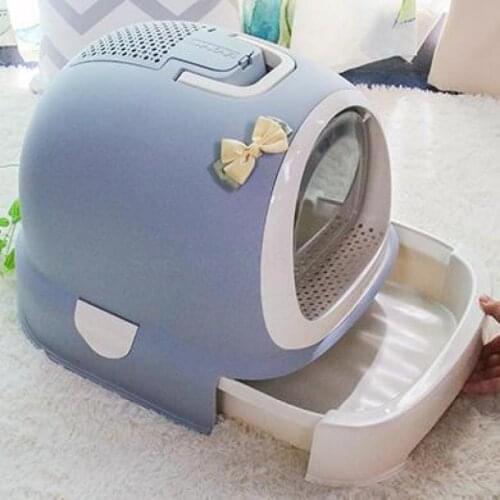 Fully Enclosed Cat Litter Basin Deodorizing Cat Excrement Basin Cat Toilet Litter Anti-splash Large Litter Basin Cat Supplies