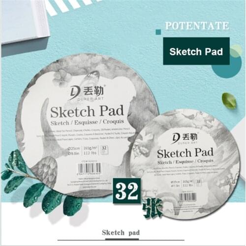 Portable Round Sketch Paper Pad Aquarelle Colored Pencil Book Painting Paper Hand Painted For Office School Supplies