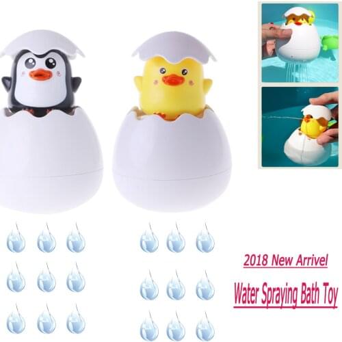 2019 Tub Toy Baby Duck Penguin Bathroom Play Toys Water Spraying Bath Shower Playing Sprinkler Kids Toy Gifts