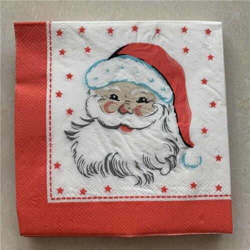Christmas paper napkins serviettes decoupage decor wedding party festival cocktail Santa Claus Buck star snow star winter
