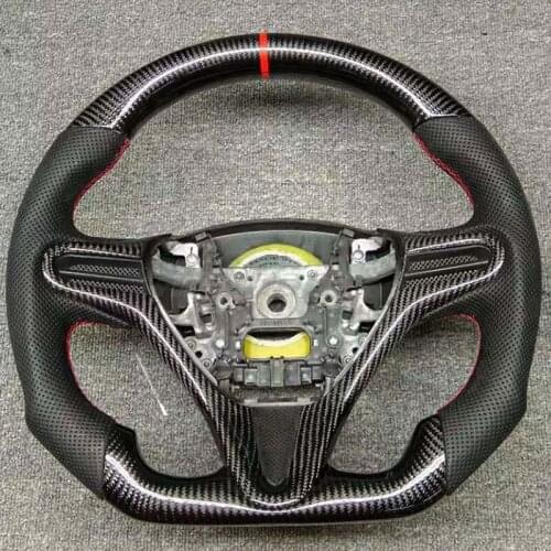 Steering Wheel Carbon Fiber Steering Wheel D-Type For Honda Civic 2007 2008 2009 2010 2011 2012 2013-2021 8th 10th
