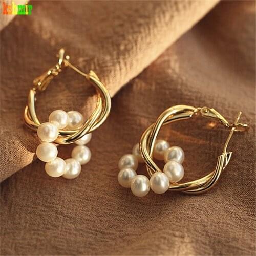 Kshmir Natural Pearl Baroque Earrings Earring Clasp Freshwater Pearl Small Handmade Womens Pearl Earrings Jewelry Gift
