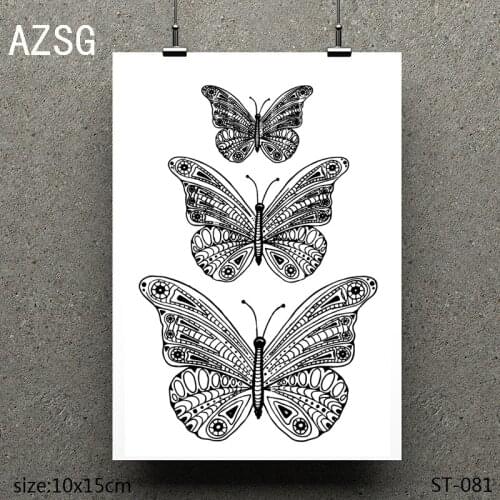 AZSG Flower butterfly Clear Stamps/seal for DIY Scrapbooking/Card Making/Photo Album Decoration Supplies