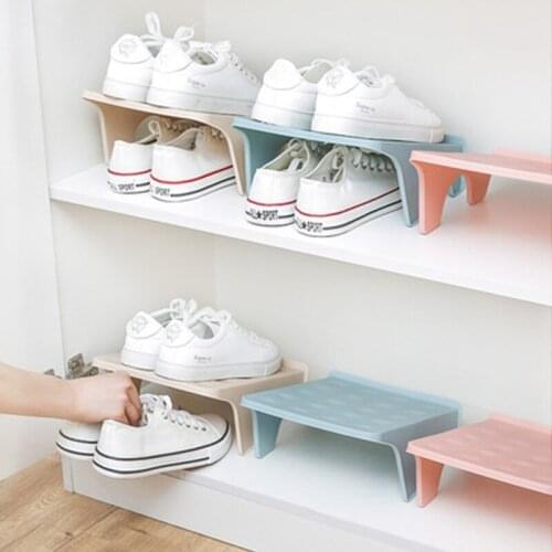 Durable Adjustable Shoe Organizer Footwear Support Slot Space Saving Cabinet Closet Stand Shoes Storage Rack Shoebox