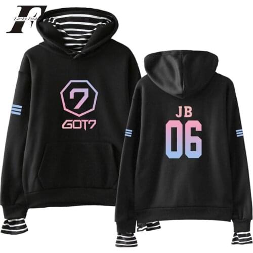 LUCKYFRIDAYF GOT7 harajuku Hoodies sweatshirt women men got 7 Print cotton Long Sleeve Sweatshirts streetwear Clothes