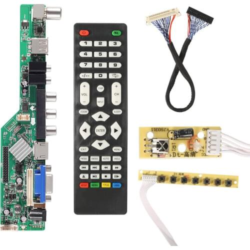 Universal scaler kit 3663 TV Controller Driver Board Digital Signal DVB-C DVB-T2 DVB-T Universal LCD UPGRADE 3463A with lvds