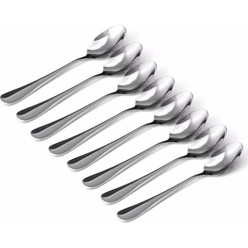 High Quality New 8Pcs Demitasse Espresso Steel Stainless Spoon Tea Coffee Soup Rice New Sep20