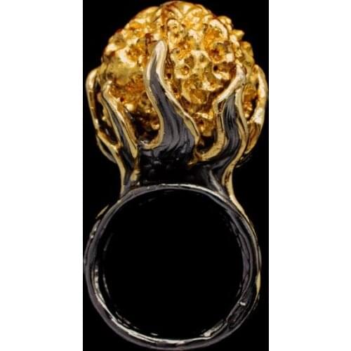 Gold Fashion Luxury Spherical Wedding RingSilveryEngagement Ring for Women Jewelry Size 6-13