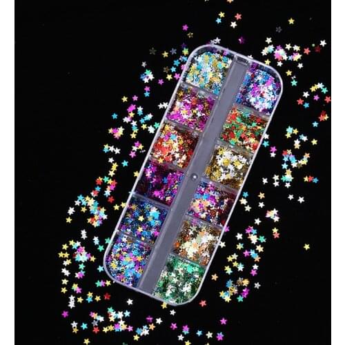 Circle Butterfly Nail Art Glitter Style Star Heart-shaped Flakes 3D colourful Nail Sequins Manicure Decoration