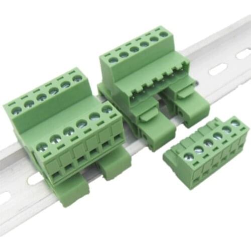 1Set 2-24 Pin 2EDG-UKR-5.08mm Rail Terminal Block Pitch 5.08mm Screw Plug-in Terminal Blocks Connector Din Rail Mounting Instead