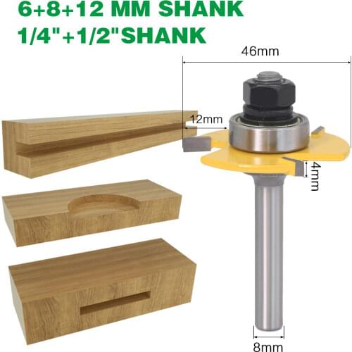 1PC 1/2" 1/4" 6MM 8MM 12MM Shank Milling Cutter Wood Carving Groove Joint Assembly Router Bit Set Wood Cutter Tools For Joinery