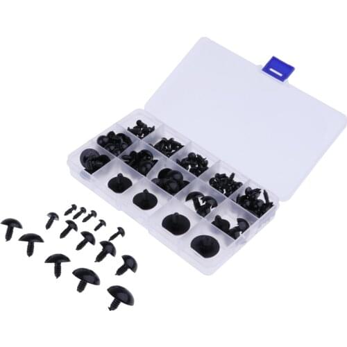 154 Pieces Plastic Safety Eyes For Bears Soft Toys Snap Animal Dolls Crafts~6-24mm Diameter Doll Screw Eyes