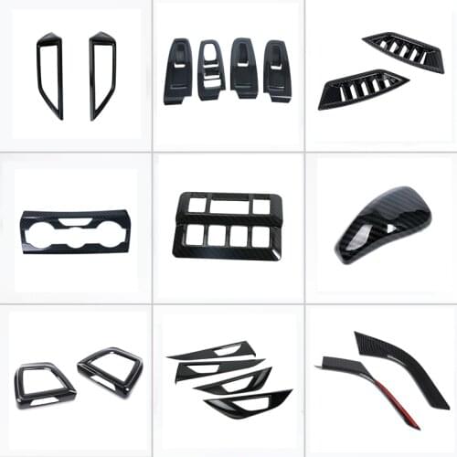 For Subaru XV Crosstrek Impreza 2018 2019 2020 Carbon Fiber Look Interior Kit Accessories Cover Trim 19pcs