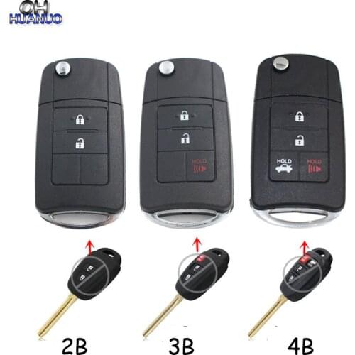 2/3/4 Buttons Replacement New Modified Folding Remote Car Key Shell For Toyota RAV4 Corolla Avalon Camry With Uncut TOY43 Blade