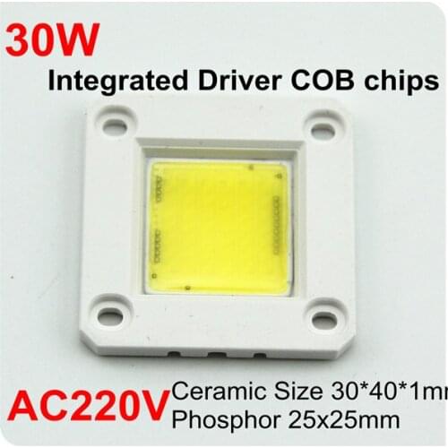 2015 Newly Warm Cold white Driverless high power led chips 20W 30W Triac PWM Dimmable Ceramic cob chip 220V 230V