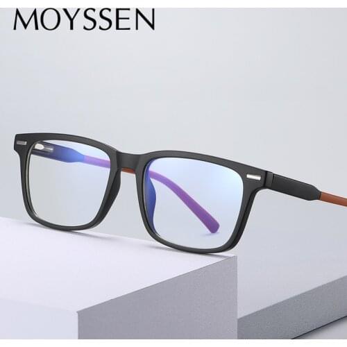 2021 Mens Rivet Square Frame Blue Light Blocking Eyeglasses Women TR90 Big Vintage Frame Optical Finished Myopia Lenses Glasses