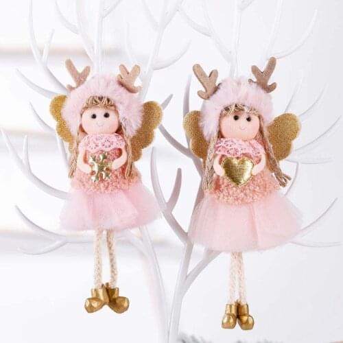 3pcs/set Christmas Decoration Snowflake Heart Angel Doll Xmas Tree Hanging Pendant