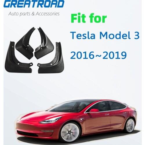 4Pcs/Set Car Mud Flaps Front Rear Mudguard Splash Guards Fender Mudflaps For Tesla Model 3 2016~2019