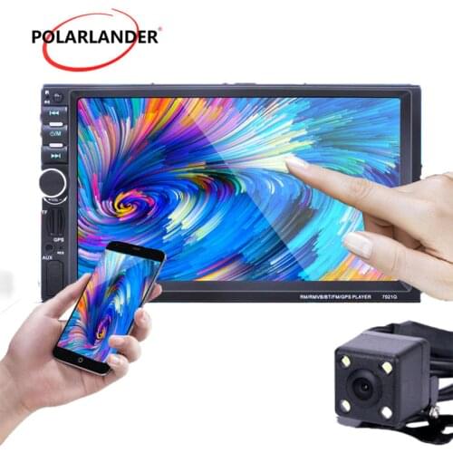 2 Din Mirror For Android Phone Bluetooth Car Radio With Rear View Camera 10 Languages MP5 Player 7 Inch Mirror Link Screen