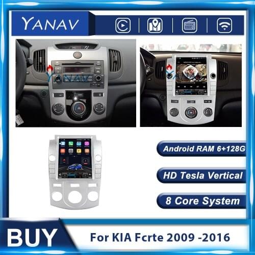 Car Radio Vertical Screen 2Din Android Car GPS Navigation For KIA Fcrte 2009-2016 Manual Car Multimedia DVD Player Tape Recorder