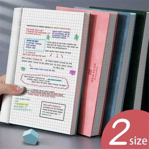 1pc A5/B5 Notebook Thickened Large Super Thick Grid Square Book Simple Drawing Grid Notebooks Organizer School Stationery Supply