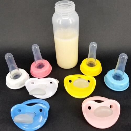 Abdl simple solid color adult bottle with Pacifier ddlg Nipple holder Bottle role playing pacifiers and accessories little space
