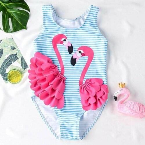 Flamingo Kid Baby Girl One Piece Bodysuit Bikini Swimwear Bathing Suit Swimsuit Beach Summer Girls Clothes