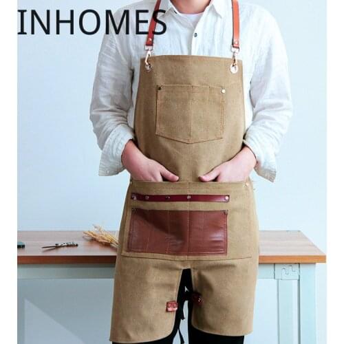 Denim Apron Custom Logo Men Women Floral Nail Haircut Milk Coffee Tea Shop Barista Restaurant Chef Work Clothes delantal cocina