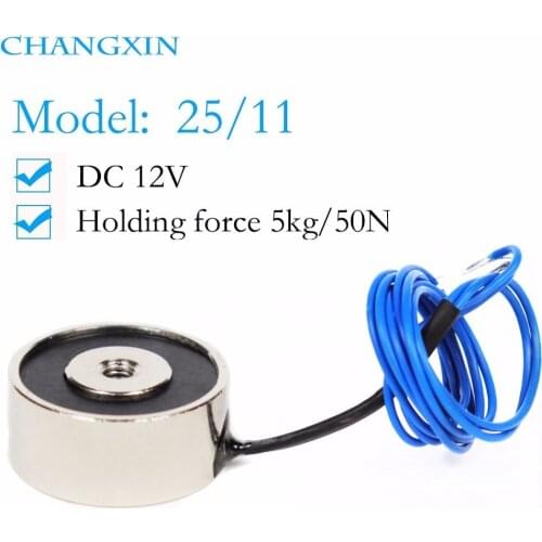 25*11mm Suction 5kg Mini Electromagnet Solenoid DC 12v Electromagnet 12 Volt Small Electro Magnet 24v Coil 5v Electric Magnet