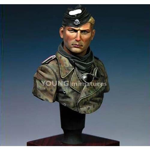 1/10 resin figure bust model World War II SS tank crew package gk hand white mode military role X89