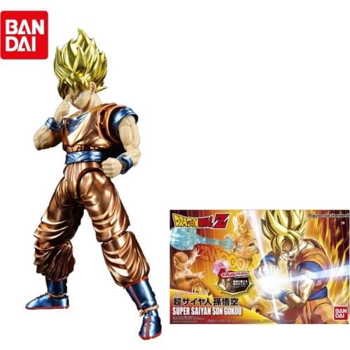 Original Bandai Dragon Ball Anime Figure Metal Color Assembled Model Figure-rise Son Goku Anime Action Figures Toys for Children