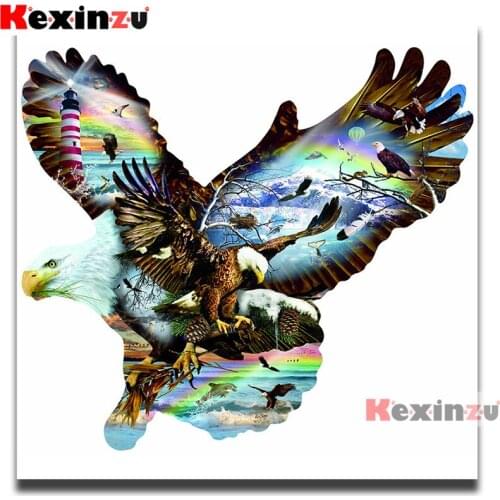 Full Square/Round Drill 5D DIY Diamond Painting "Flying Eagle Lighthouse" 3D Embroidery Rhinestone Cross Stitch 5D Home Decor X