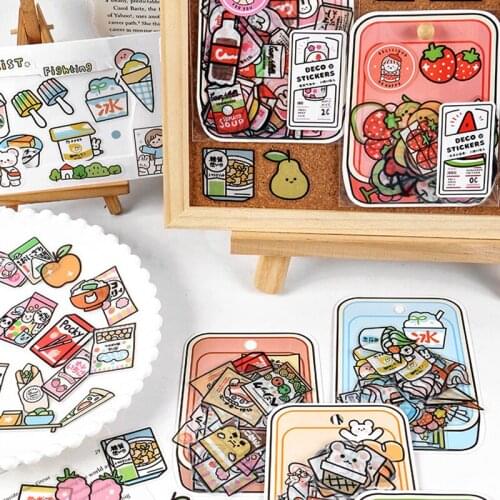 Kawaii Cartoon Stickers 40pcs Snacks milk ins Style diy Scrapbooking Diary Albu Decoration Creativity Stationery Sticker