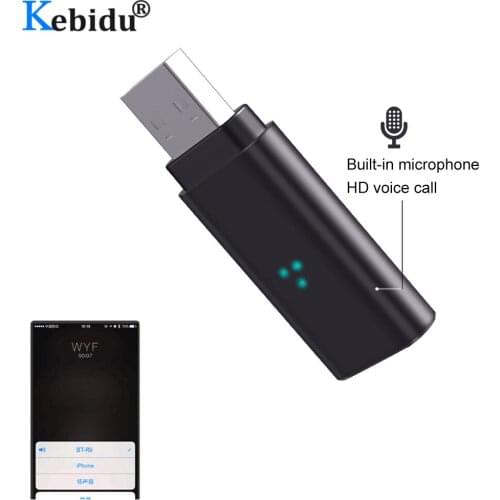 Kebidu Mini USB Bluetooth 5.0 Audio Receiver Wireless Handsfree Bluetooth Music Transmission Adapter For Car Kit Speaker