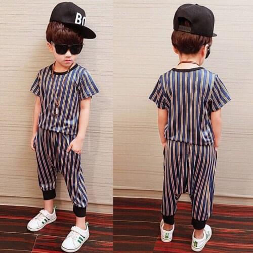 New Sale Summer 2020 Children Clothes Set Casual Kids Baby Boys O-neck T-shirt + Casual Pants 2Pcs Outfit 4-13Yrs Boys Clothes