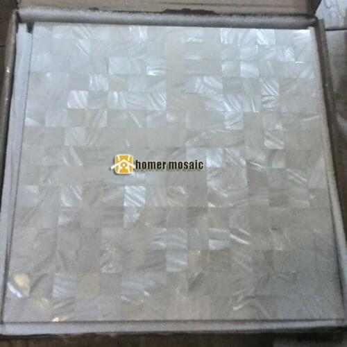 Kitchen backsplash mosaic tiles, bathroom shower wall tiles pure white mother of pearl mosaic mesh backing 2mm thick