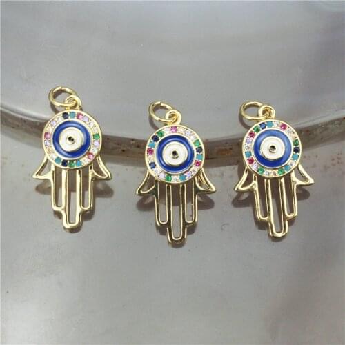 15*20mm 20pcs/lot High quality cz pendant,palm/eye cubic zircon charm jewelry,bracelet/necklace component wholesale