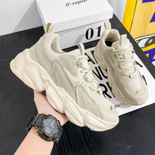 New Chunky Sneaker Men Running Shoes Breathable Mesh Outdoor Sport Shoes Thick Sole Jogging Walking Shoes Zapatillas Hombre