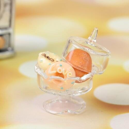 Mini Doll House Diy Accessories Miniature Candy Glass Plate Mini Food Play Decoration Kids Toy Gift Pretend Play