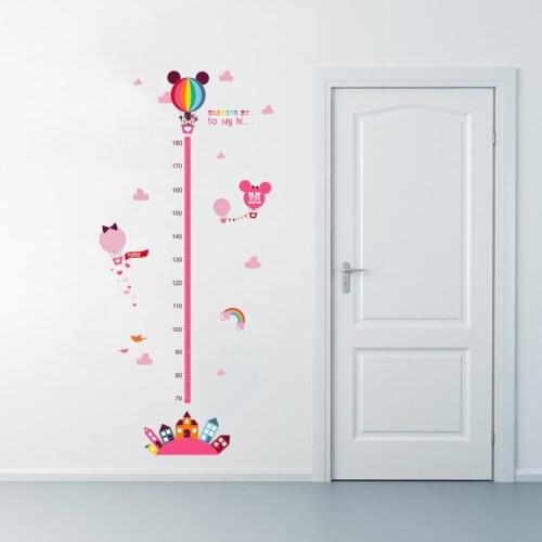 Cartoon Disney Mickey Minnie Growth Chart Wall Stickers For Nursety Kids Room Poster Accessories Height Measure Art Home Decor
