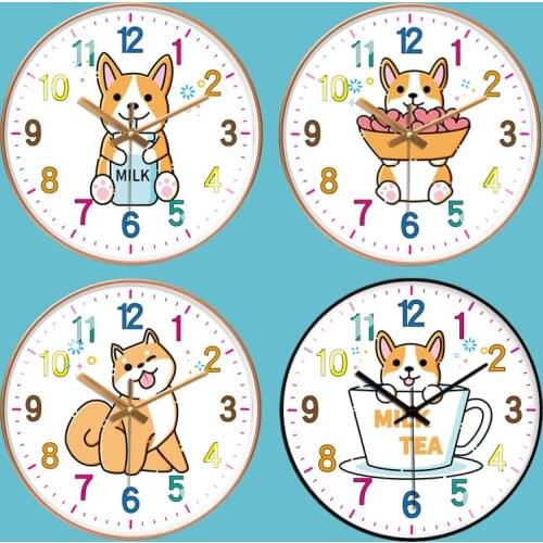 Nordic Cartoon Wall Clock Living Room Quiet Creative Children Bedroom Clocks Wall Cute Living Room Reloj Pared Home Drcor AA50ZB