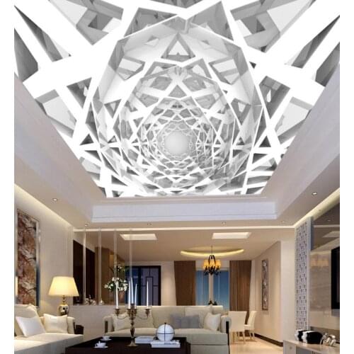 Papel de parede 3 d ceiling Geometric shape 3d wallpaper Living room bedroom ceiling photo wallpaper custom 3d home decor