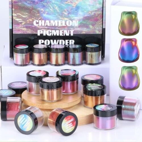 Chameleon-Powder Color Shift Mica Powder for Epoxy Resin Pearl Pigment Powder for Painting Soap Making Slime 12 Colors