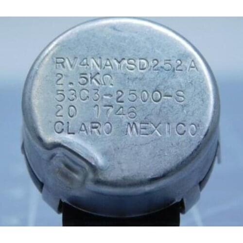 RV4NAYSD252A 53C3-2500-S Potentiometer RV4 Series 1 Turn 2.5K Ohms Tol Power 2W Slotted 0.875 In Shaft