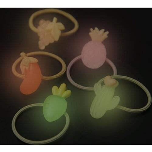 2020 New Girl rubber Band Princess hair cord Children do not hurt luminous rubber band cute hair ring baby hair accessories