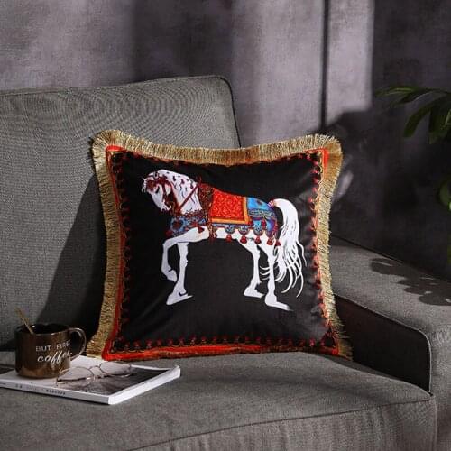 Throw Pillows Cushion Cover Luxury Fashion Home Velvet Printing 1pc Chair Fabric Geometric Square Woven Living Room #a