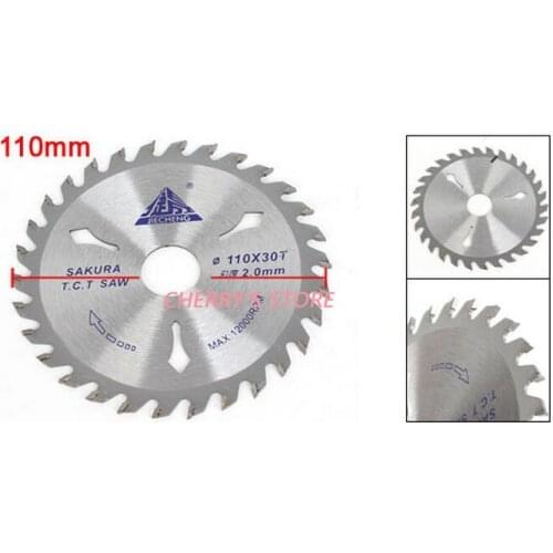 Silver Tone Wood Cutting Cutter Blades Saw 4.3" Dia 30 Teeth Max 12000 RPM 2pcs